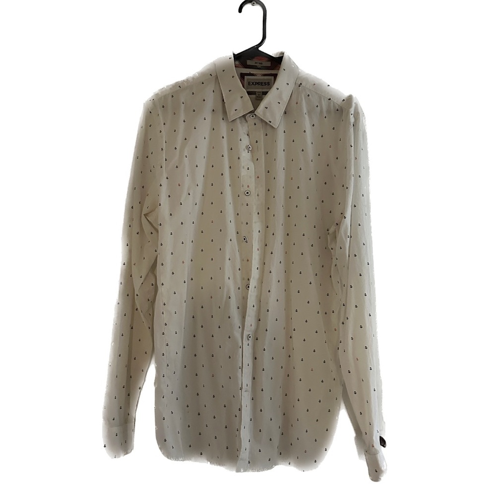 Express fitted anchor dress shirt